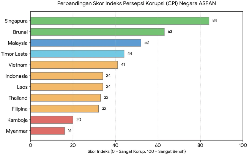 Indeks Persepsi Korupsi Negara ASEAN (Tahun 2025)